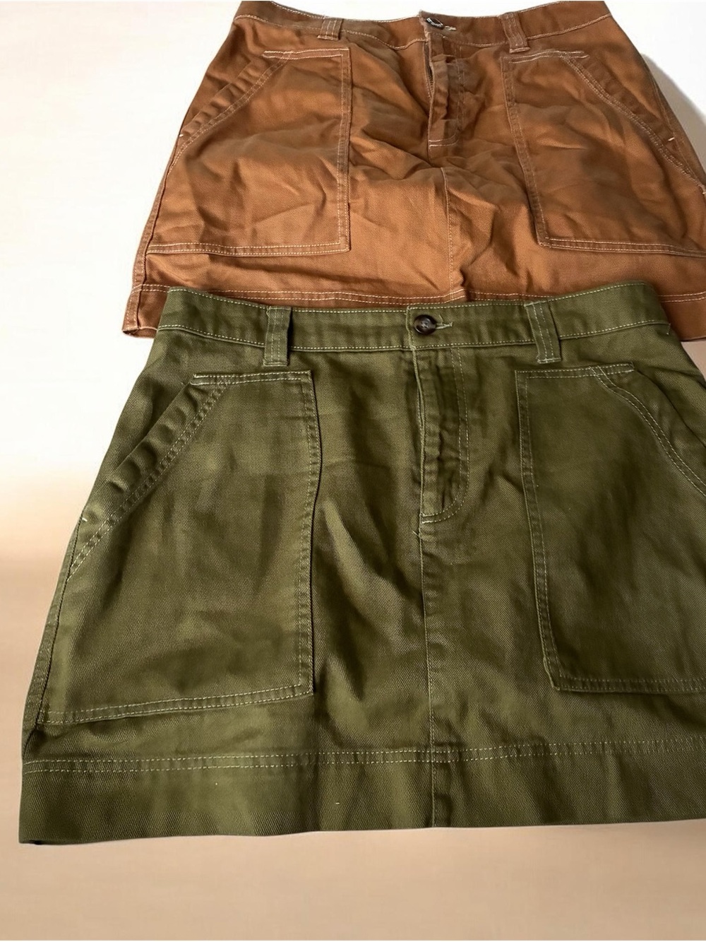 Old Navy Olive Green Mini Skirt with Front Pockets